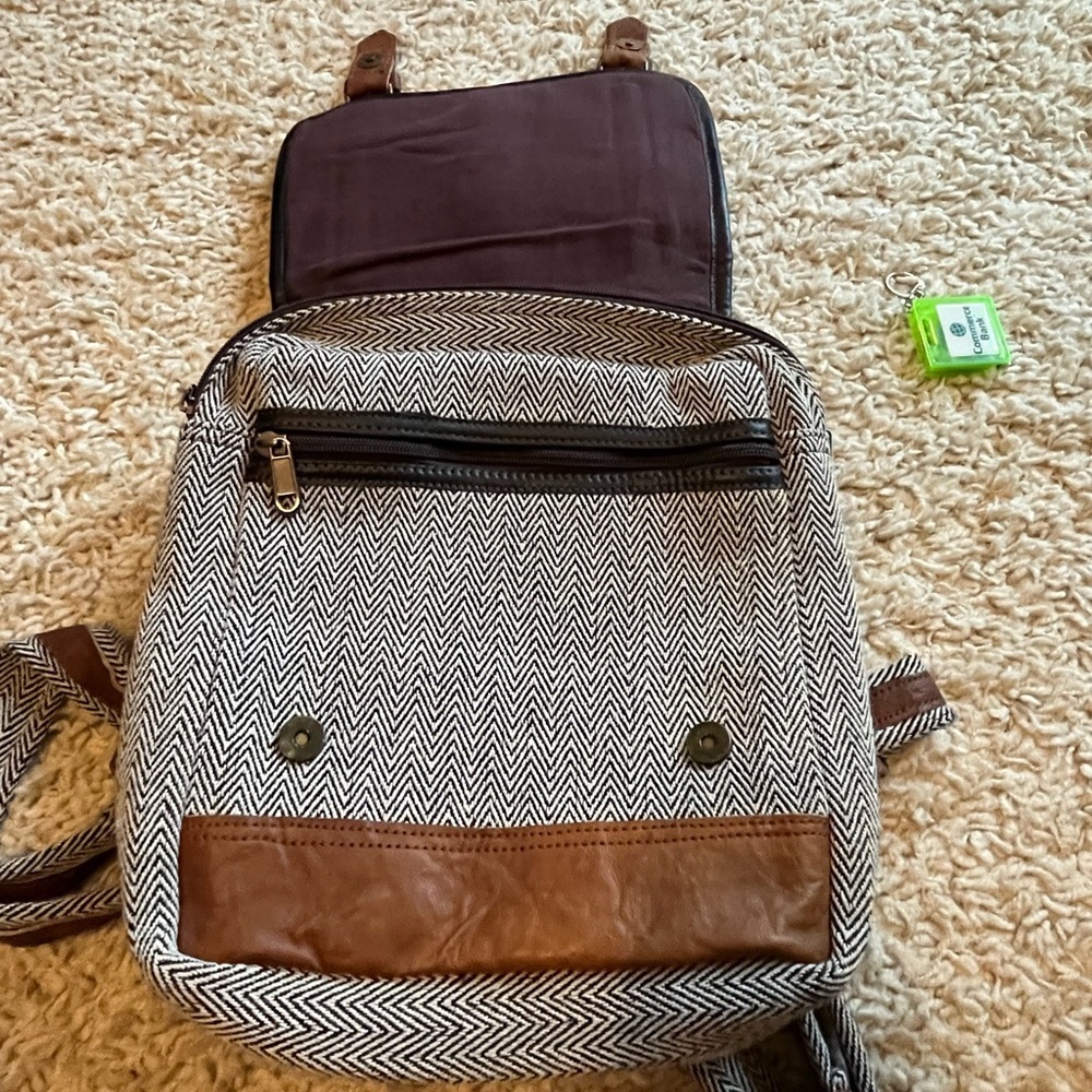 Tweed chevron backpack - Picture 4 of 7